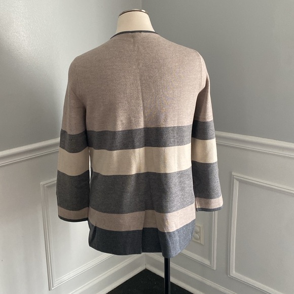 Talbots Pure Merino Wool Striped Cardigan - Picture 4 of 6